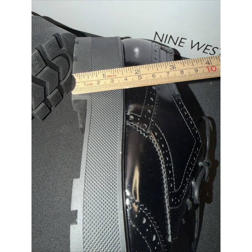 9 West Women's Brogues Patent Leather Wing Tip Platform Derby Shoe Sz 8.5 NIB - Picture 8 of 9